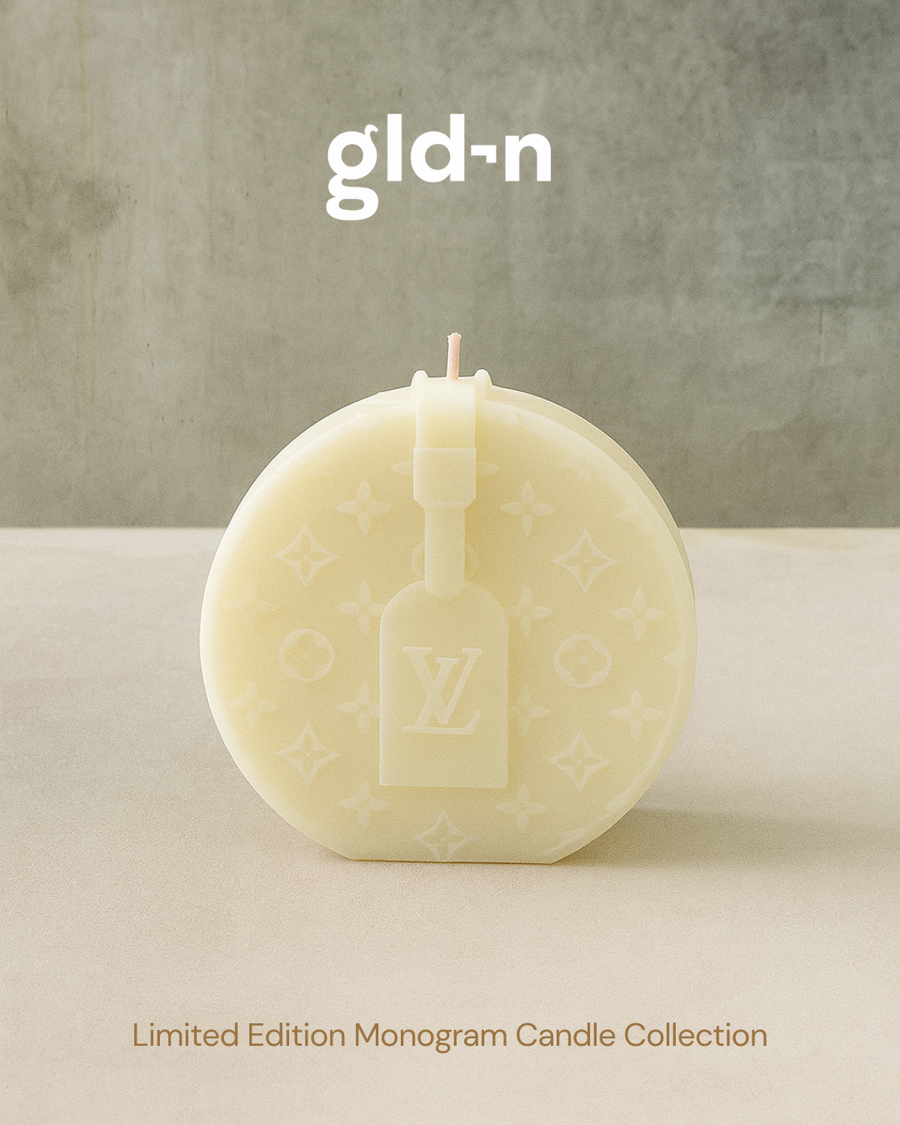 gld¬n louis monogram candle