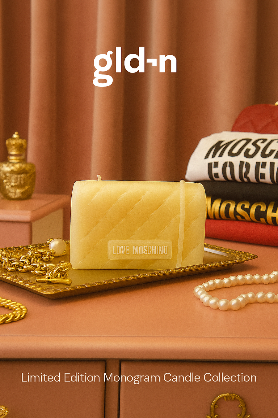 gld¬n love monogram candle